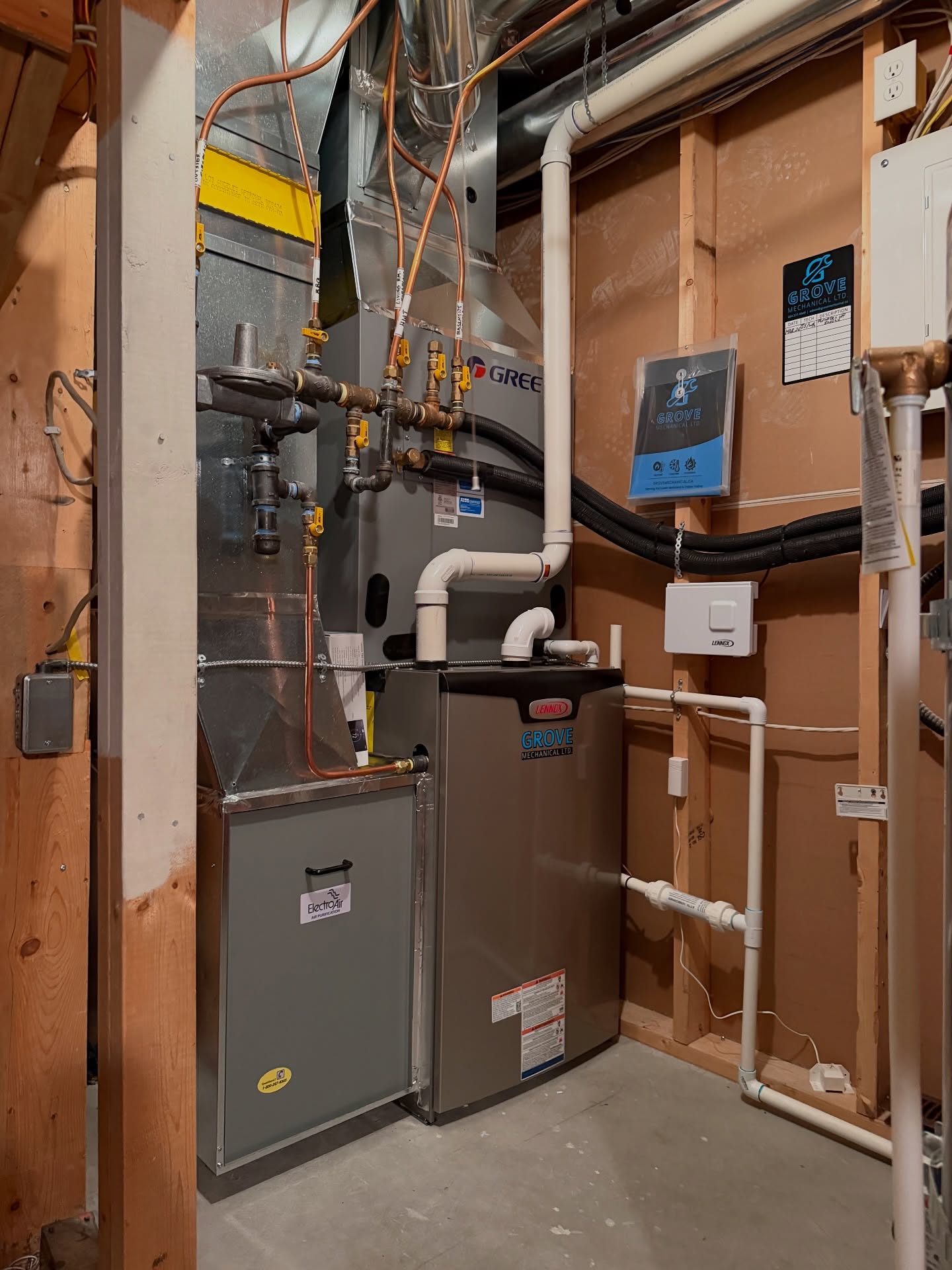 Lennox furnace + Gree heat pump installed to fix undersized system by Grove Mechanical