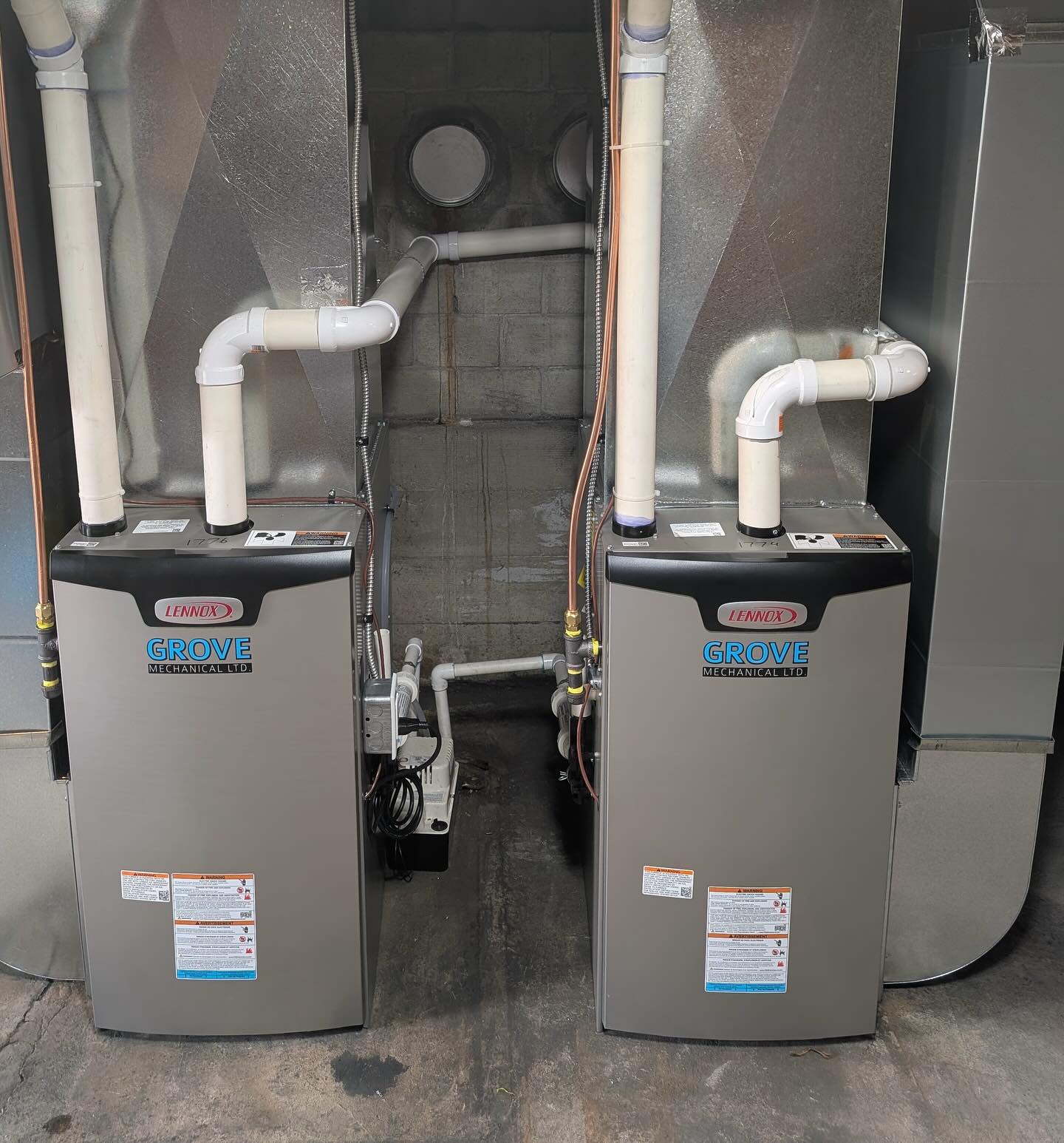 70-year-old oil furnaces replaced with Lennox Elite by Grove Mechanical
