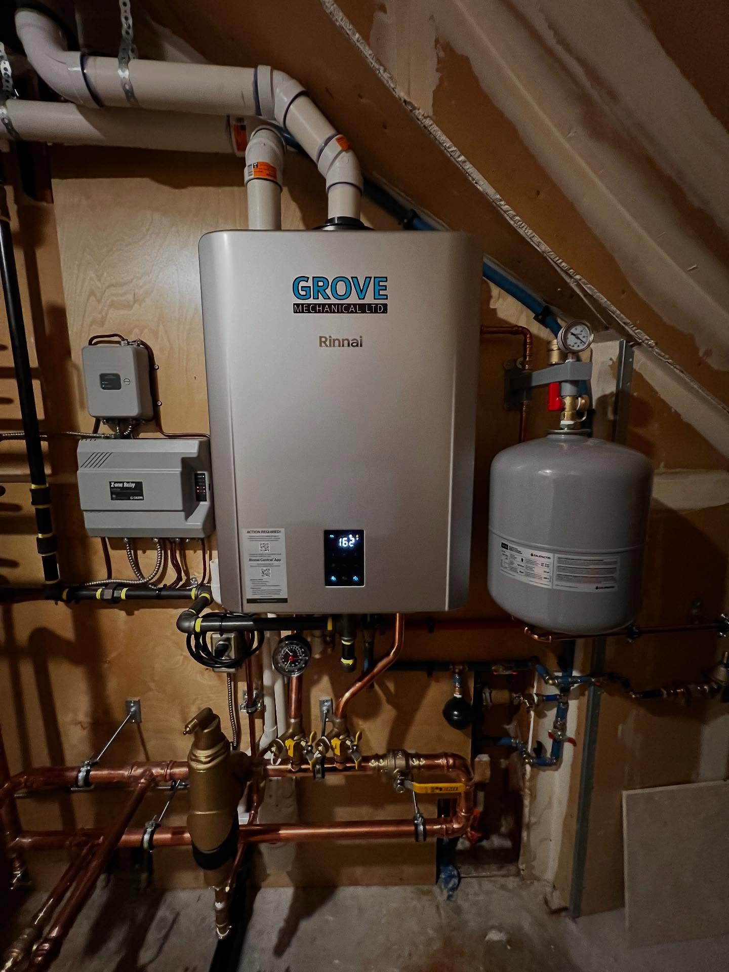 Emergency Rinnai combi boiler installed by Grove Mechanical