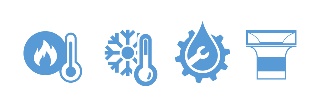a set of icons for HVAC Services